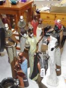 A quantity of African tribal figurines etc