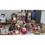 A huge lot of assorted Christmas decorations.