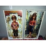 2 vintage prints of children by Manes (32cm x 17cm)