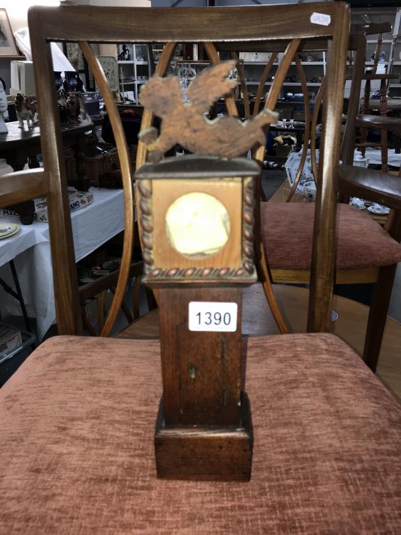 19th century oak pocket watch holder of a Grandfather clock