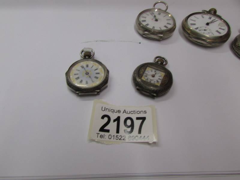 Five ladies fob watches for spare or repair. - Image 3 of 3