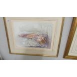 A framed Francis Boxall signed limited edition print entitled 'Kerry', missing glass.