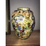 An interesting European vase featuring Pan/Bacchus