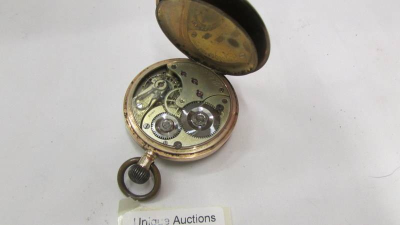 A gold plated gent's pocket watch, in need of servicing. - Image 2 of 2