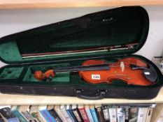 A cased Westwood violin with bow in case