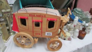 A model of a Wells Fargo stage coach.