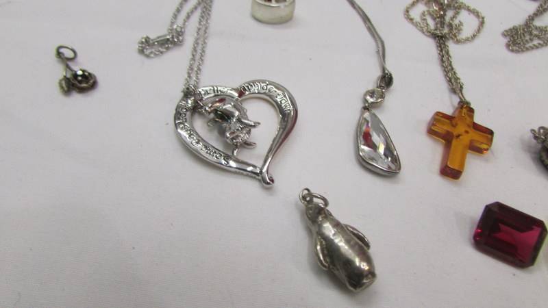 A mixed lot of jewellery including pendants (some silver), silver ring etc. - Image 2 of 3