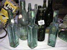 A mixed lot of old bottles.