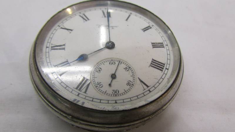 A Waltham silver pocket watch, a/f. - Image 2 of 3
