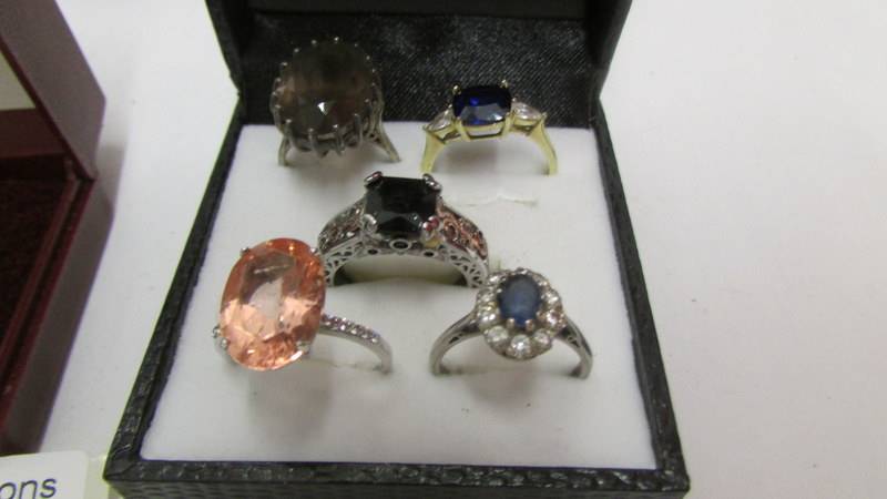 Six assorted silver rings. - Image 2 of 3