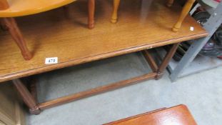 An oak coffee table.