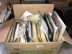 A box of mixed stamps including USA & Scotland etc.