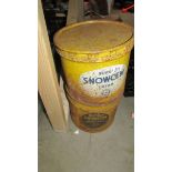 Two old Snowcem cans.