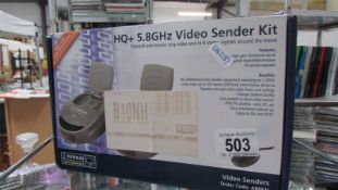 A boxed video sender set.