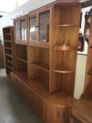 A 1980's G-Plan teak 3 piece wall unit (height 199cm, width 81cm, depth 48cm x2) (height 199cm,