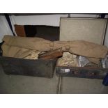 A quantity of military items, including camp bed, leg protectors, clothes etc.