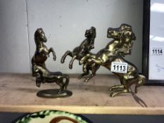 4 brass horse ornaments
