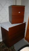 A 2 drawer and a 3 drawer mahogany effect chests (matching) (Collect only).