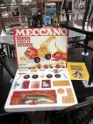 An opened Meccano "Highway construction set" from 1975,