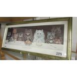 A framed and glazed Louis Wain print (What We Are About To Receive).