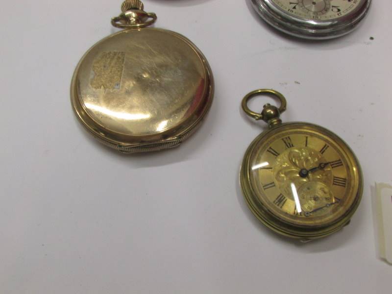 Two gold plated pocket watches and other pocket watches for spare or repair.. - Image 4 of 4