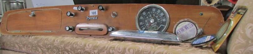A Triumph Herald 1200 dashboard,