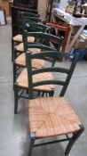 Five rush seated chairs (Collect only)