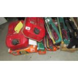 A mixed lot of fuel cans, car ariels etc.