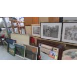 A mixed lot of paintings and prints.