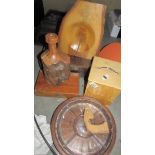 A mixed lot of wooden items.