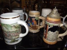 A quantity of tankards,