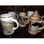 A quantity of tankards,