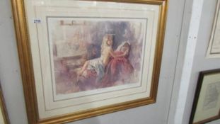 A framed and glazed Gordon King limited edition print entitled 'Contemplation',