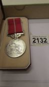 A cased British Empire medal belonging to Flight Sergeant Frank Grindly Shedden.