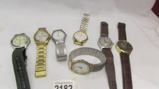 Seven gent's wrist watches including Citizen, Citron, Lorus, Ricardo etc.