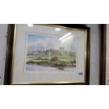 No 4 Ron Davidson 20th c British School signed print after the watercolour The Greek Temple Penshaw