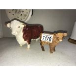 A Beswick 'Champion of Champions' bull & a Beswick calf