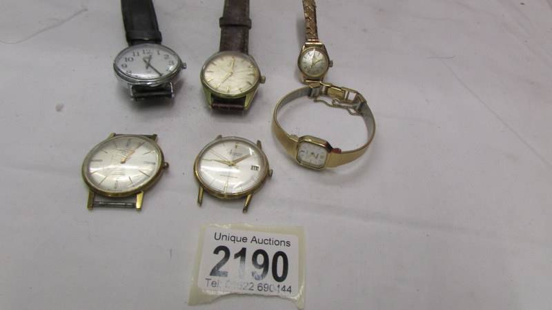A quantity of wrist watches including Accurist and Russian Poljot watch heads.