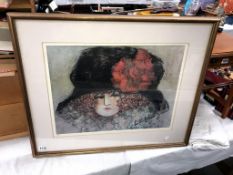 A signed framed & glazed limited edition print 'Priscilla' by Barbara A.