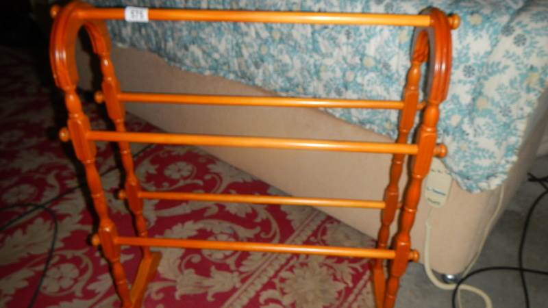 A pine towel rail. (Collect only).
