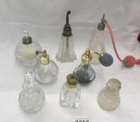 Six glass scent bottles.