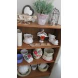 Four shelves of plant pots etc., (Collect only).