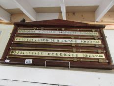 An old snooker score board.