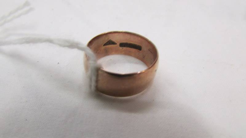 A 9ct gold wide wedding ring, size L. 4.5 grams. - Image 2 of 2