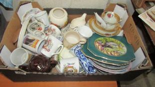 A selection of ornamental plates, cups, saucers, vases etc., (Collect only).