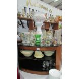 A mixed lot of ceramics and glass including jardiniere on stand, planters, vases etc.