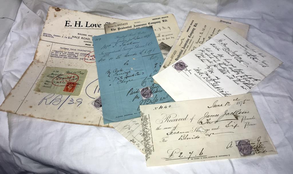 A box of printed ephemera including 19th century invoices, - Image 4 of 5