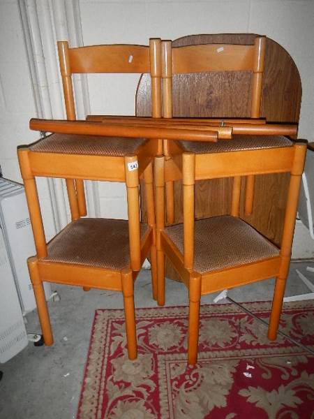 A table and 4 chairs (table needs putting back together) (Collect only).