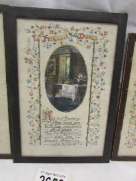 Three glazed hand painted and written birthday messages (late 19th/ early 20th century). - Image 3 of 4