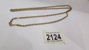 A long 9ct gold chain, 15 grams.